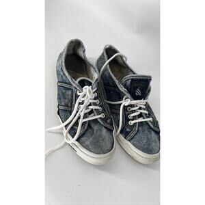 Nautica Blue Denim Boat Shoes Lace Up Sneakers Sz 9